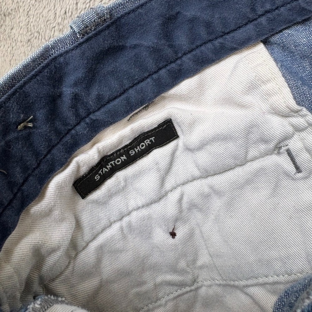 J Crew Shorts Mens 33 Blue Chino Stanton Mid Rise 9" Inseam Chambray Preppy - Picture 11 of 12